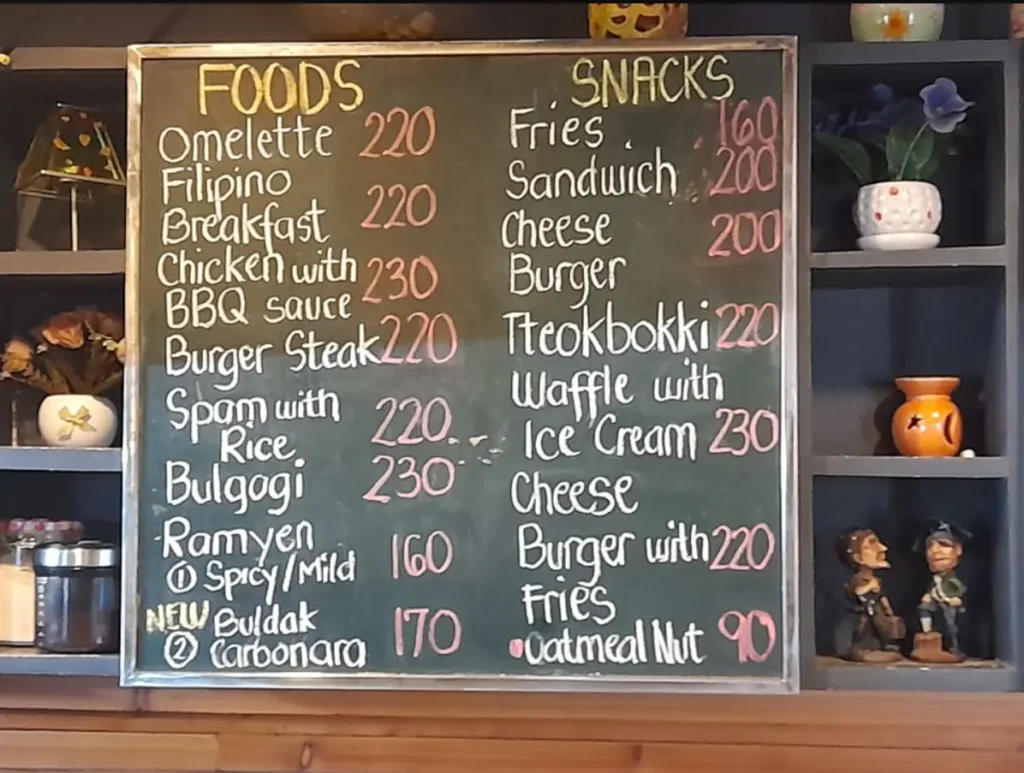 Cafe Talk Philippines Menu