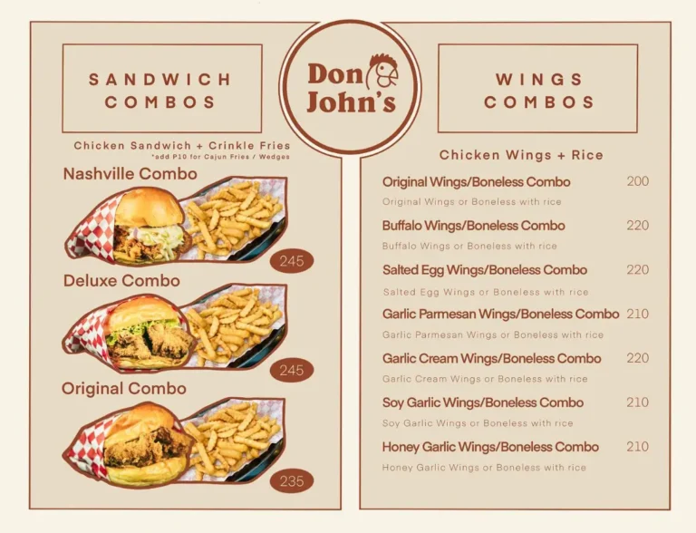 Don John’s Menu