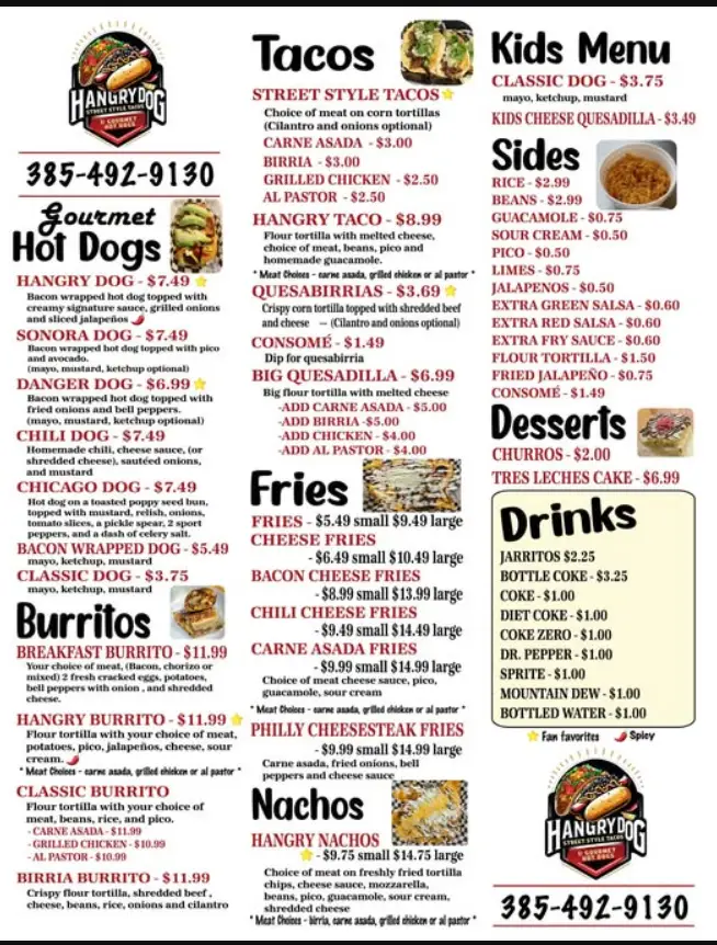 Hungry Dog Menu