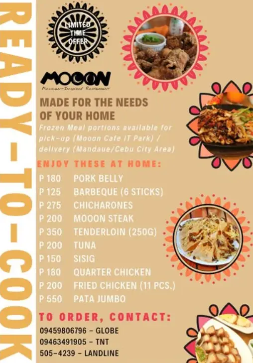 Mooon Cafe Philippines Menu