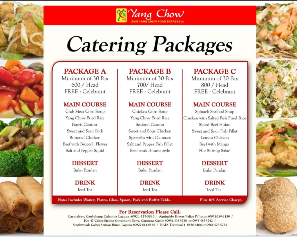 Yang Chow Menu