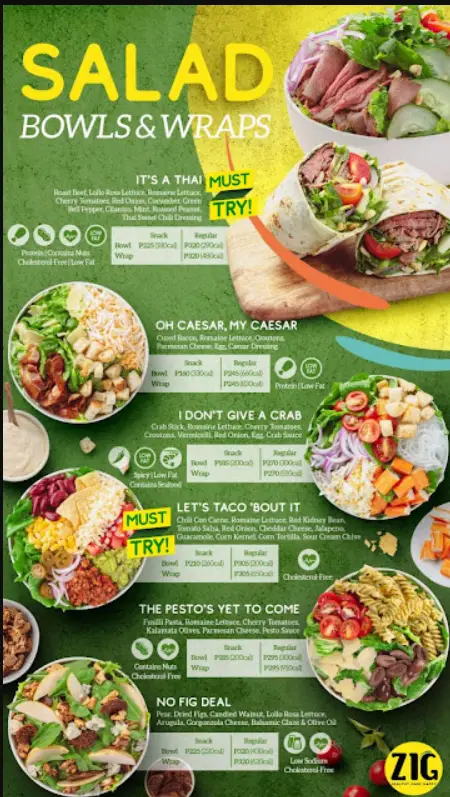 Zig Philippines Menu